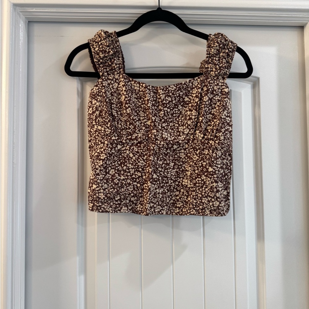 Abercrombie & Fitch Brown Floral Tank Top